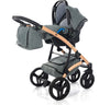 Diamond Vegan 3 in 1 Verde Melange Telaio Rosa anelli e cerchi Nero Prima infanzia/Passeggini carrozzine e accessori/Passeggini e carrozzine/Sistemi modulari La Casa Del Bebè - Napoli, Commerciovirtuoso.it