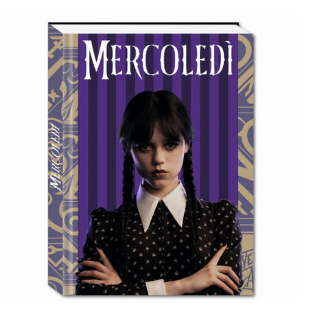 Diario Agenda 12 Mesi 2024 Mercoledì Addams, 14,5x20,6cm, Copertina Lucida Imbottita per La Scuola Seven