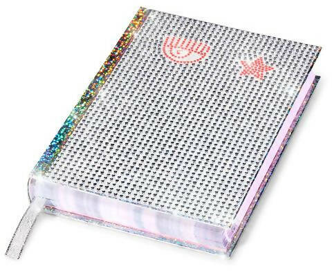 Diario Scuola 16 Mesi, Chiara Ferragni, 2023-2024, Argento Con Strass