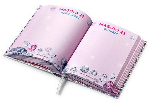 Diario Scuola 16 Mesi, Chiara Ferragni, 2023-2024, Argento Con Strass