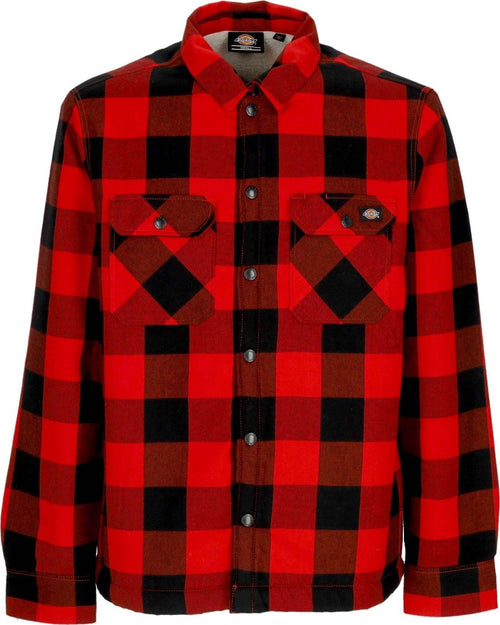 DICKIES-Camicia-Imbottita-Uomo-Sherpa-Lined-Sacramento-Red-da-uomo