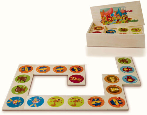 Dida - Domino Nel Bosco - Domino In Legno Per Bambini Gioco Da Tavolo