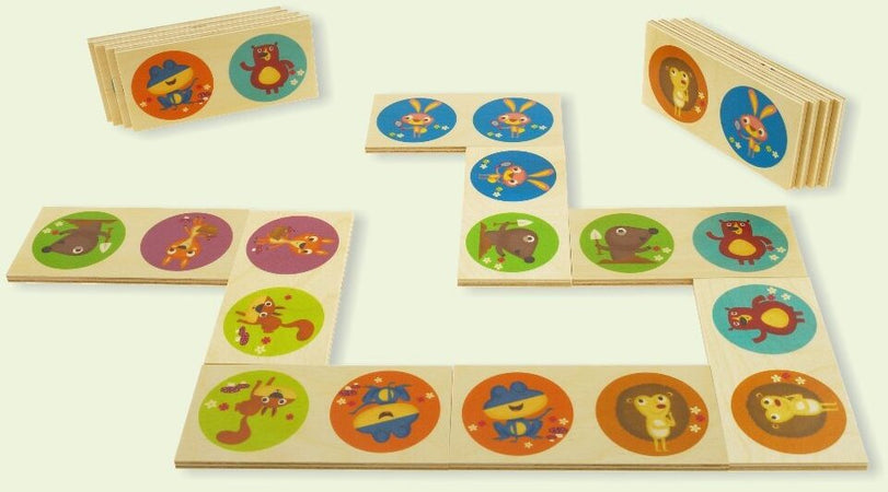 Dida - Domino Nel Bosco - Domino In Legno Per Bambini Gioco Da Tavolo