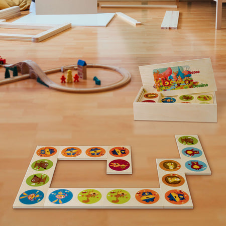 Dida - Domino Nel Bosco - Domino In Legno Per Bambini Gioco Da Tavolo