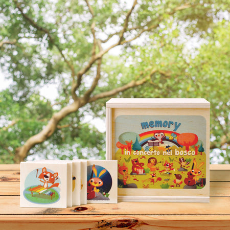 Dida - Memory in Legno Animali in Concerto Nel Bosco per Bambini 2 + A