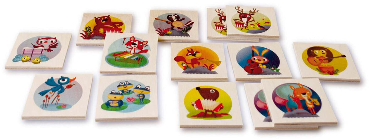Dida - Memory in Legno Animali in Concerto Nel Bosco per Bambini 2 + A
