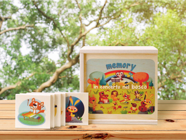 Dida - Memory in Legno Animali in Concerto Nel Bosco per Bambini 2 + A
