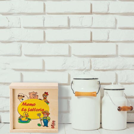 Dida - Memory Legno Fattoria degli Animali - Memory Gioco per Bambini a partire dai 2 anni un Gioco Educativo che permette di Sviluppare la Memoria la Concentrazione e l’Associazione Gioco da Tavolo 20 Grandi Tessere Decorate In Scatola di Legno