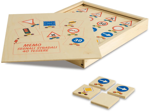 Dida - Memory Legno Segnali Stradali - Gioco Per Bambini 3 +
