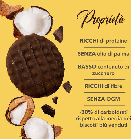 Diet Protein Biscuits Cocco E Cioccolato Biscotti Proteici 35Pz. Biscotti Biscotto Proteico Ricoperto Di Cioccolato Con Noce Di Cocco Ricco Di Proteine E Fibre Salute e cura della persona/Alimentazione e nutrizione/Barrette e bibite nutrizionali/Barrette nutrizionali/Barrette proteiche The Light Nutrition - Milano, Commerciovirtuoso.it