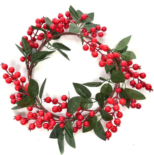 Dietroporta-natalizio-circolare-floccato-con-bacche-rosse-da-appendere