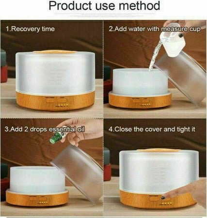 DIFFUSORE DI AROMI UMIDIFICATORE AROMATERAPIA 500ML OLI ESSENZIALI TELECOMANDO Casa e cucina/Decorazioni per interni/Profumazione ambiente/Diffusori di oli essenziali Zencoccostore - Formia, Commerciovirtuoso.it