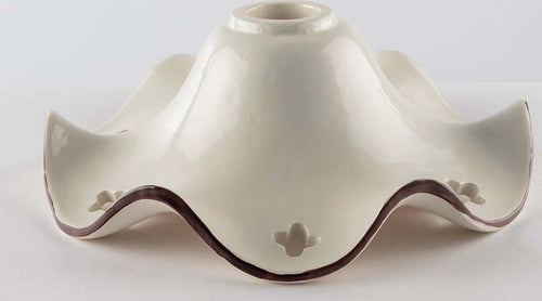 Diffusore-in-Ceramica-Smerlata-diam.30-cm-Bianco-Filo-Marrone-Serie-Papavero