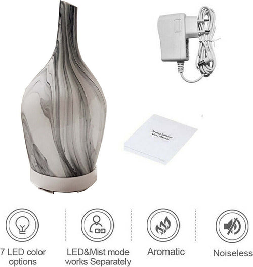 Diffusore Oli Vetro Cromoterapia Aromaterapia Umidificatore Bianco E Nero 03 Led Diffusore Ambiente Trade Shop italia - Napoli, Commerciovirtuoso.it