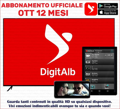 Abbonamento Ufficiale in Streaming DIGITALB PREMIUM HD Albania 12 Mesi