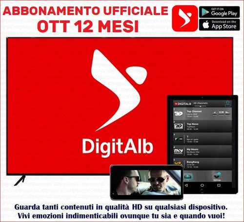 Abbonamento Ufficiale in Streaming DIGITALB PREMIUM HD Albania 12 Mesi