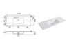 Mobile Bagno 120cm Sospeso Con Quattro Cassetti Lavabo Doppia Vasca Specchio E Doppia Lampada - Mobile Bagno TFT