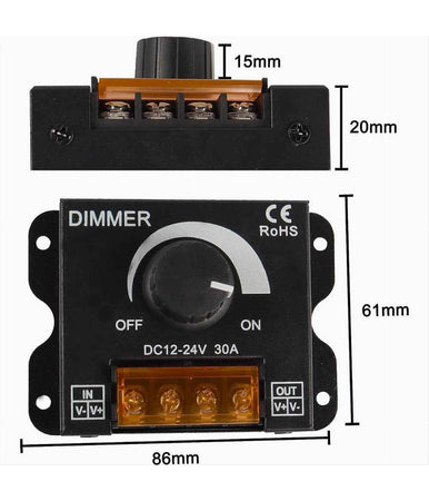Dimmer Per Luci Led Monocolore Interruttore Controller Manopola 12-24v Dm-12-24v