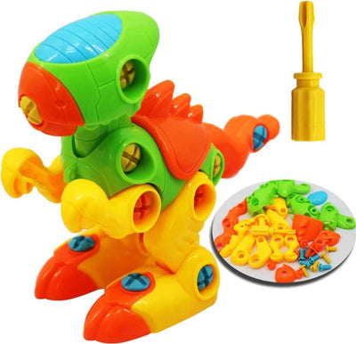 Dinosauro-Tirannosauro-Smonta-E-Rimonta-Con-N.2-Attrezzi-Gioco-Educativo-Bambini