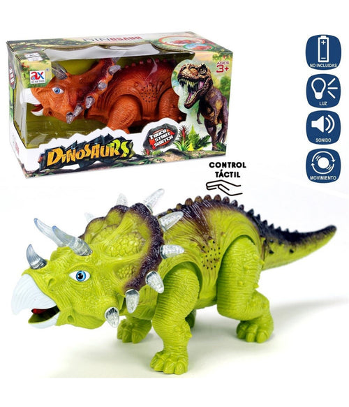 Dinosauro Triceratopo Camminante Con Luci Suoni E Movimenti Giocattolo Bambini