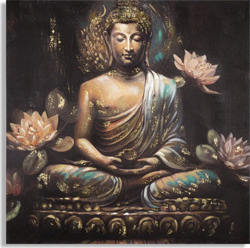 Dipinto-Su-Tela-Buddha--A--Cm-100X3X100