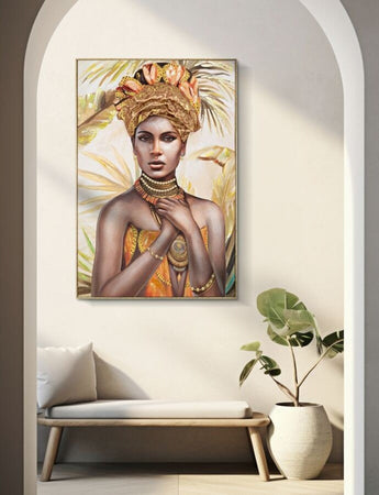 Dipinto-Su-Tela-C/Cornice-Deva--A--Cm-82X4,5X122