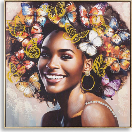 Dipinto-Su-Tela-C/Cornice-Tara--B--Cm-82X4,5X82