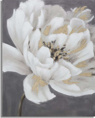 Dipinto Su Tela White/Gold Flower Cm n80X3,7X100 Casa e cucina/Decorazioni per interni/Arte/Dipinti Led Mall Home - Napoli, Commerciovirtuoso.it