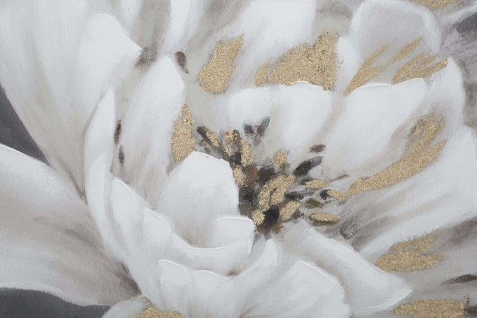 Dipinto Su Tela White/Gold Flower Cm n80X3,7X100 Casa e cucina/Decorazioni per interni/Arte/Dipinti Led Mall Home - Napoli, Commerciovirtuoso.it