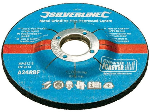 Dischi Con Centro Depresso Per Smerigliatura Di Metallo Silverline 10 P.zi