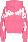 DISCLAIMER-Felpa-Leggera-Cappuccio-Corta-Donna-W-Back-Big-Logo-Hoodie-Fluo-Fucshia/st-White-da-donna