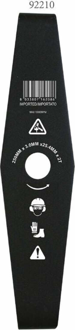 Disco decespugliatore a 2 denti mulching per arbusti larghezza di taglio 250mm