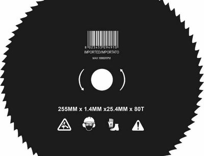 Disco decespugliatore a 80 denti per tronchetti 255mm