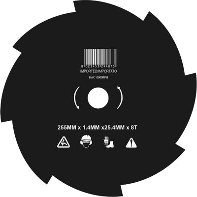 Disco decespugliatore mulching a 8 denti 255mm
