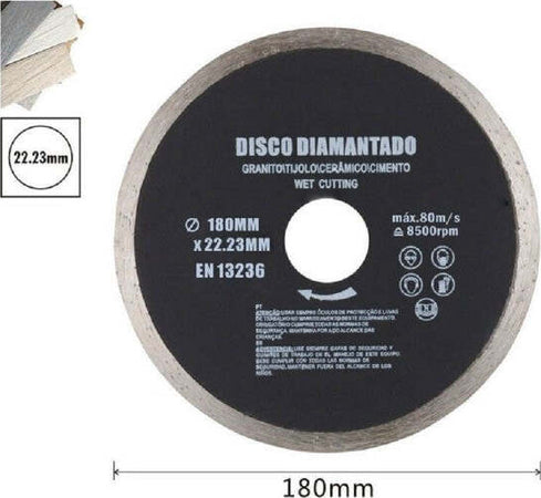 Disco Diamantato Corona Continua 125 - 180 Mm Piastrelle Ceramica Porcellana Fai da te/Utensili elettrici e a mano/Accessori per utensili elettrici/Lame/Dischi diamantati Trade Shop italia - Napoli, Commerciovirtuoso.it