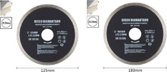 Disco Diamantato Corona Continua 125 - 180 Mm Piastrelle Ceramica Porcellana Fai da te/Utensili elettrici e a mano/Accessori per utensili elettrici/Lame/Dischi diamantati Trade Shop italia - Napoli, Commerciovirtuoso.it