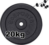 Disco-In-Ghisa-Nera-Piastra-Pesi-Per-Bilanciere-Manubri-Fitness-Palestra-Da-20kg