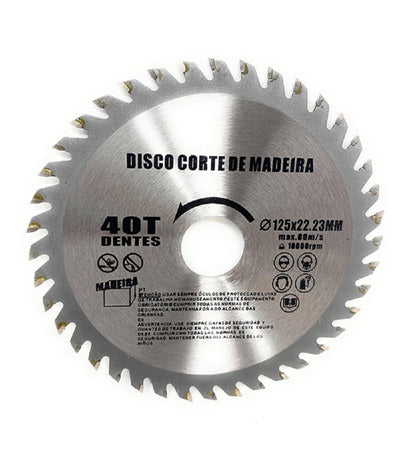 Disco Lama Per Tagli Legno 125 Mm Per Smerigliatrice 40 Denti Sega Circolare