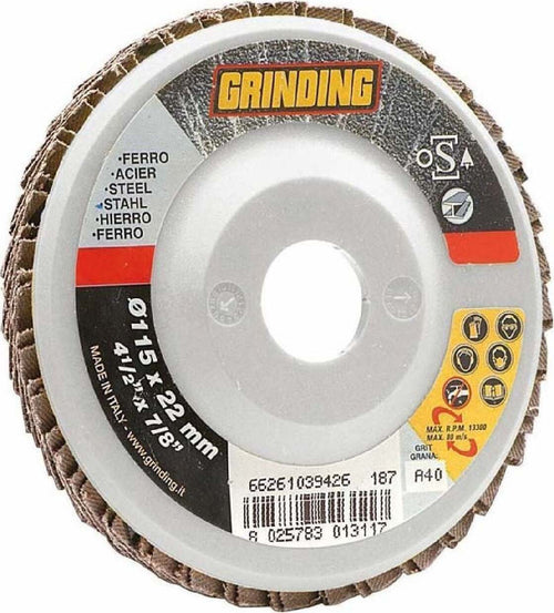 Disco lamellare con supporto in nylon abrasivo per ferro, legno e plastica Fai da te/Utensili elettrici e a mano/Accessori per utensili elettrici/Lame/Dischi diamantati La Zappa - Altamura, Commerciovirtuoso.it