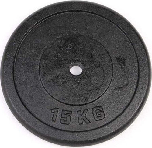 Disco-Per-Manubri-Pesi-Piastre-Bilanciere-Ghisa-Foro-25mm-Da-15kg-Dischi-Fitness