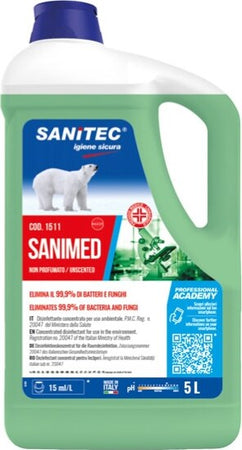 Disinfettante concentrato Sanimed - 5 Lt - Sanitec Casa e cucina/Detergenti e prodotti per la pulizia/Detergenti per la casa/Detergenti multiuso Eurocartuccia - Pavullo, Commerciovirtuoso.it