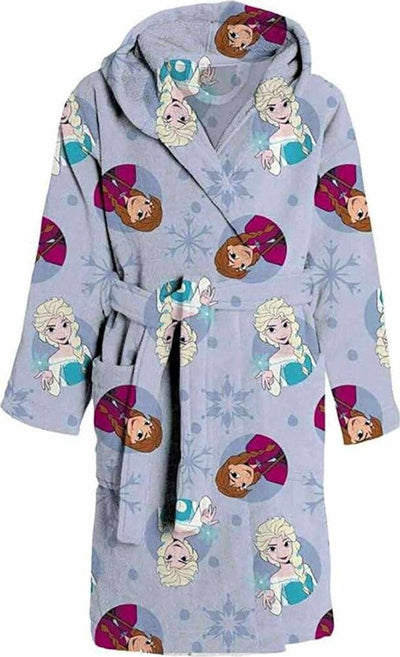 Disney-Frozen-Accappatoio-In-Spugna-Bambina-Con-Cappuccio-Celeste-Junior-4/5-E-6/7-Anni-Official-Disney