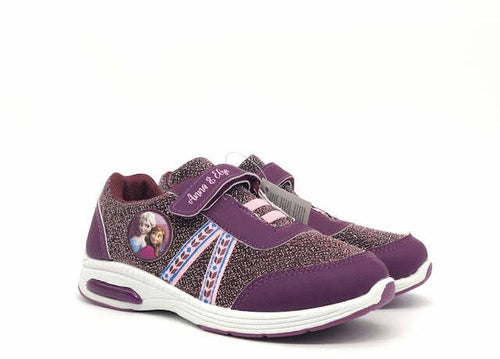 DISNEY FROZEN Elsa and Anna Sneaker bimba fuxia burgundi con luci