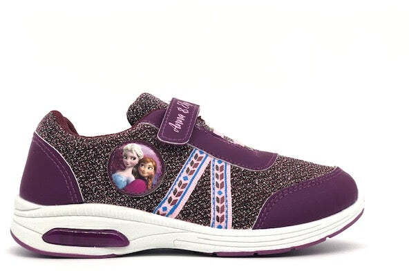 DISNEY FROZEN Elsa and Anna Sneaker bimba fuxia burgundi con luci