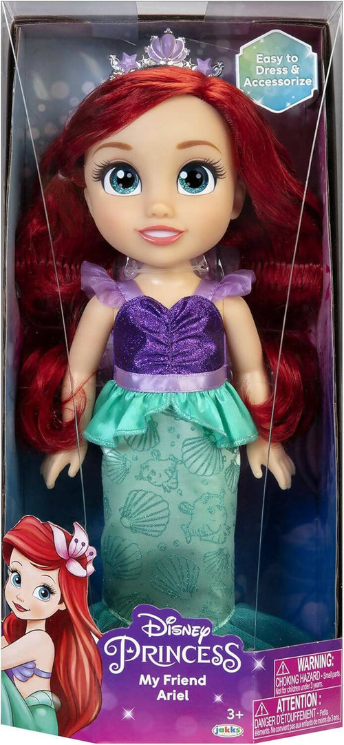 Disney Princess Bambola Principessa Ariel 38 Cm Con Bellissimi Occhi Scintillanti, Abito Scarpette E Tiara, Bambine Dai 3 Anni In Su