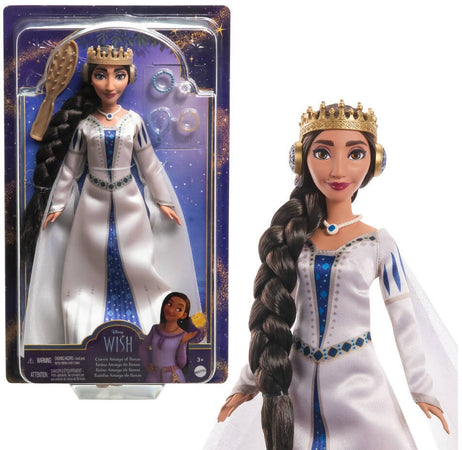 Disney Wish - Regina Amaya Di Rosas, Bambola Snodata Con Abito Regale, Corona E Accessori Rimovibili Inclusi, Look Ispirato Al Film, Giocattolo Per Bambini, 3+ Anni, Hrc11