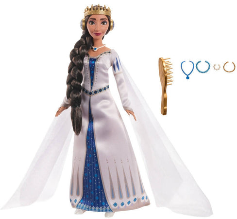 Disney Wish - Regina Amaya Di Rosas, Bambola Snodata Con Abito Regale, Corona E Accessori Rimovibili Inclusi, Look Ispirato Al Film, Giocattolo Per Bambini, 3+ Anni, Hrc11