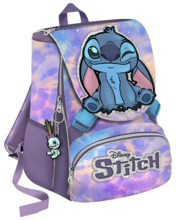 Disney Zaino Scuola Estensibile Stitch + Astuccio Triplo Completo