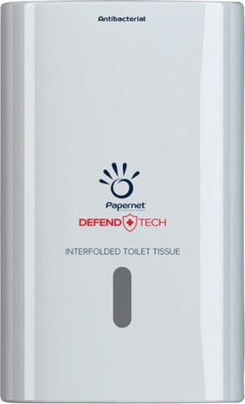 Dispenser antibatterico Defend Tech - per carta igienica interfogliata - Papernet Commercio Industria e Scienza/Forniture sanitarie e igieniche/Accessori e sanitari bagno/Supporti per asciugamani di carta commerciali Eurocartuccia - Pavullo, Commerciovirtuoso.it