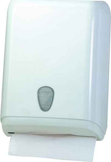 Dispenser asciugamani piegati - 28x13 7x37 5 cm - plastica - bianco - Mar Plast Commercio Industria e Scienza/Forniture sanitarie e igieniche/Prodotti di carta/Asciugamani di carta Eurocartuccia - Pavullo, Commerciovirtuoso.it